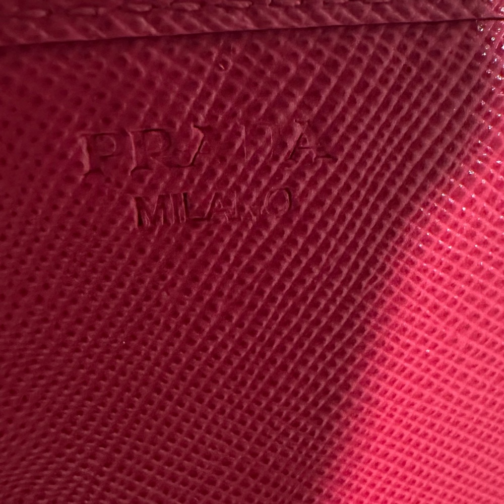 Authentic Prada Saffiano Leather Continental Flap Wallet - Pink Gold Accents EUC - Picture 13 of 17
